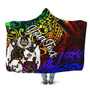 Tuvalu Custom Personalised Hooded Blanket - Rainbow Polynesian Pattern 1