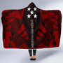 Gambier Islands Hooded Blanket - Polynesian Tattoo Red 5