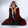 French Polynesia Polynesian Chief Hooded Blanket - Red Version 3