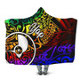Yap Hooded Blanket - Rainbow Polynesian Pattern 1