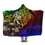 Fiji Hooded Blanket - Rainbow Polynesian Pattern Crest 1