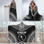 Chuuk Polynesian Chief Hooded Blanket - Black Version 4