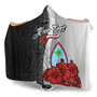 Guam Polynesian Custom Personalised Hooded Blanket- Coat Of Arm With Hibiscus White 3