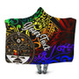 Marshall Islands Custom Personalised Hooded Blanket - Rainbow Polynesian Pattern Crest 1