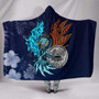 American Samoa Polynesian Hooded Blanket - Blue Polynesian Eagle 1