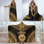 French Polynesia Polynesian Chief Hooded Blanket - Gold Version 4