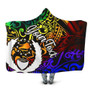 Pohnpei Custom Personalised Hooded Blanket - Rainbow Polynesian Pattern 1