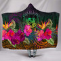 Polynesian Hawaii Hooded Blanket - Summer Hibiscus 1
