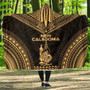 New Caledonia Polynesian Chief Hooded Blanket - Gold Version 1