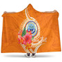 Federated States Of Micronesia Custom Personalised Hooded Blanket - Orange Floral With Seal 1