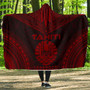 Tahiti Polynesian Chief Hooded Blanket - Red Version 1