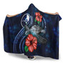 Yap Polynesian Hooded Blanket - Blue Turtle Hibiscus 3