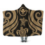 Hawaii Hooded Blanket - Gold Tentacle Turtle 1