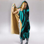 Papua New Guinea Hooded Blanket - Turquoise Tentacle Turtle 2