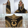 Pohnpei Polynesian Chief Hooded Blanket - Gold Version 4
