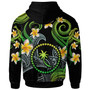 Chuuk Hoodie - Custom Personalised Polynesian Waves with Plumeria Flowers (Green)