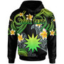 Nauru Hoodie - Custom Personalised Polynesian Waves with Plumeria Flowers (Green)