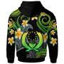 Pohnpei Hoodie - Custom Personalised Polynesian Waves with Plumeria Flowers (Green)