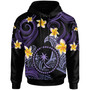 Chuuk Hoodie - Custom Personalised Polynesian Waves with Plumeria Flowers (Purple)