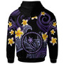 Chuuk Hoodie - Custom Personalised Polynesian Waves with Plumeria Flowers (Purple)