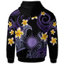 Marshall Islands Hoodie - Custom Personalised Polynesian Waves with Plumeria Flowers (Purple)