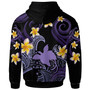 Papua New Guinea Hoodie - Custom Personalised Polynesian Waves with Plumeria Flowers (Purple)