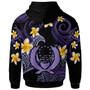 Pohnpei Hoodie - Custom Personalised Polynesian Waves with Plumeria Flowers (Purple)