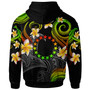 Cook Islands Hoodie - Custom Personalised Polynesian Waves with Plumeria Flowers (Reggae)