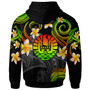 Tahiti Hoodie - Custom Personalised Polynesian Waves with Plumeria Flowers (Reggae)