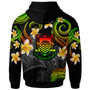 Tuvalu Hoodie - Custom Personalised Polynesian Waves with Plumeria Flowers (Reggae)