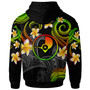 Yap Hoodie - Custom Personalised Polynesian Waves with Plumeria Flowers (Reggae)