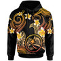 Chuuk Hoodie - Custom Personalised Polynesian Waves with Plumeria Flowers (Orange)