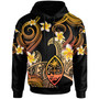 Guam Hoodie - Custom Personalised Polynesian Waves with Plumeria Flowers (Orange)