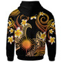 Marshall Islands Hoodie - Custom Personalised Polynesian Waves with Plumeria Flowers (Orange)