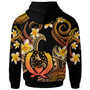 Pohnpei Hoodie - Custom Personalised Polynesian Waves with Plumeria Flowers (Orange)