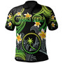 Chuuk Polo Shirt - Custom Personalised Polynesian Waves with Plumeria Flowers (Green)