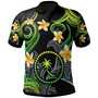 Chuuk Polo Shirt - Custom Personalised Polynesian Waves with Plumeria Flowers (Green)