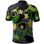 Chuuk Polo Shirt - Custom Personalised Polynesian Waves with Plumeria Flowers (Green)