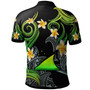 Tokelau Polo Shirt - Custom Personalised Polynesian Waves with Plumeria Flowers (Green)