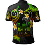 Fiji Polo Shirt - Custom Personalised Polynesian Waves with Plumeria Flowers (Reggae)