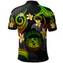 Hawaii Polo Shirt - Custom Personalised Polynesian Waves with Plumeria Flowers (Reggae)