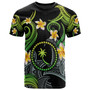 Chuuk T-shirt - Custom Personalised Polynesian Waves with Plumeria Flowers (Green)