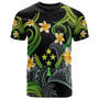 Kosrae T-shirt - Custom Personalised Polynesian Waves with Plumeria Flowers (Green)