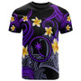 Chuuk T-shirt - Custom Personalised Polynesian Waves with Plumeria Flowers (Purple)