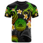 American Samoa T-shirt - Custom Personalised Polynesian Waves with Plumeria Flowers (Reggae)