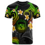 Hawaii T-shirt - Custom Personalised Polynesian Waves with Plumeria Flowers (Reggae)
