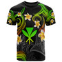 Kanaka Maoli T-shirt - Custom Personalised Polynesian Waves with Plumeria Flowers (Reggae)