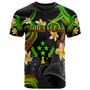 Kosrae T-shirt - Custom Personalised Polynesian Waves with Plumeria Flowers (Reggae)