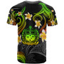 Samoa T-shirt - Custom Personalised Polynesian Waves with Plumeria Flowers (Reggae)