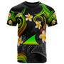 Tokelau T-shirt - Custom Personalised Polynesian Waves with Plumeria Flowers (Reggae)